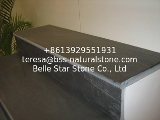 China Black Slate Steps Stairs with Half Round or 1/4 Round Bullnose supplier