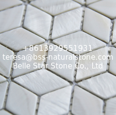 China Handmade Beautiful Sea shell Wall Mosaic Freshwater Sea Shell Mosaic Rhombus Shape 18x31mm supplier