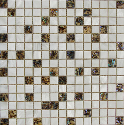 China Handmade Seashell Mosaic Freshwater Shell Mixed Abalone Shell Mosaic Square Pieces 20x20mm supplier