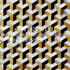 China Yellow Butterfly Shell Mixed Freshwater Shell and Cattle Ear Shell Decorating Wall Panel supplier