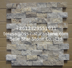 China Natural Stone Mosaic Chinese Travertine Mosaic China White Travertine Wall Mosaic Pattern supplier