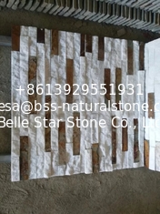 China White Quartzite &amp; Rust Slate Stone Veneer Ledge Stone Panel Culture Stacked Stone Cladding supplier