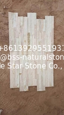China Pink White Quartzite Stacked Stone Veneer Culture Stone Panel Ledger Stone Cladding Panel supplier