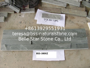 China Green Slate Thin Stone Veneer Slate Ledgestone Panels Slate Stone Cladding Slate Stacked supplier