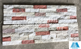 China White+Pink Jade Quartzite Cultured Stone Veneer Ledgestone Panel Stone Wall Cladding supplier
