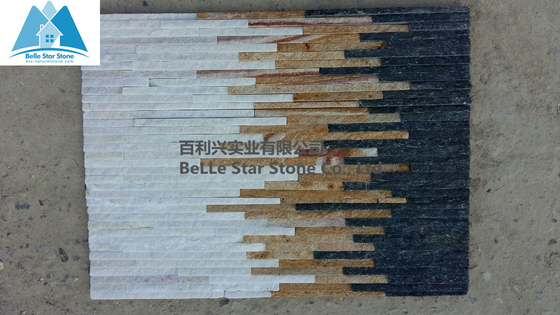 China White Quartzite Yellow Sandstone Black Quartzite Water Retaining Wall Stone Cladding supplier