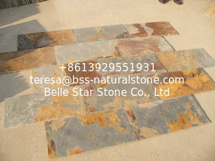 China S1120 Slate Natural Cleft Chinese Multicolor Slate Pavers Rusty Slate Patio Stones supplier