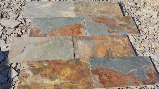 China China Multicolor Slate Floor Tiles Rusty Slate Paving Stone for Walkway Driveway supplier