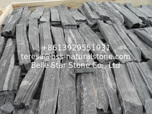China Natural Fieldstone Slate Stone Veneer Black Slate Stone Veneer for Wall Cladding supplier