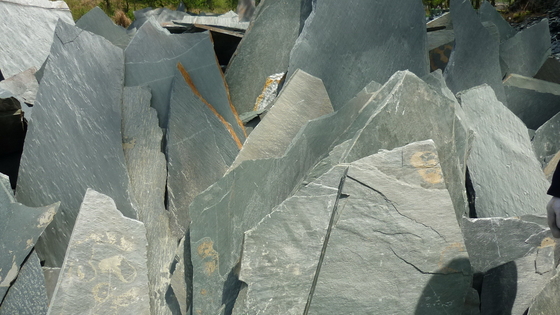 China Green Slate Random Flagstone Crazy Stone Irregular Random Stone for Walkway/Driveway supplier