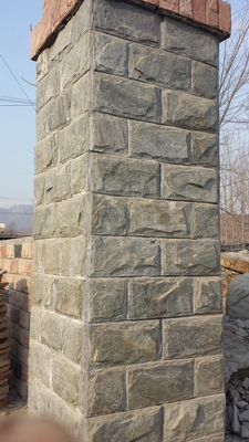China Green Quartzite Pillar Wall Stone Quartzite Mushroom Stones Landscaping Stones Exterior Stone supplier