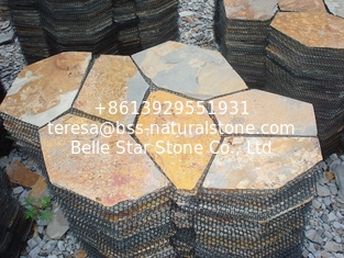 China Natual Rust Slate Flagstone Patio Flooring Pavers Multicolor Slate Flagstone Wall Cladding supplier