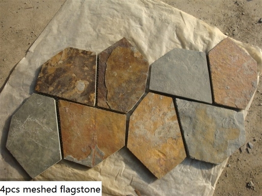 China China Rusty Split Face Slate Flagstone Natural Slate Stone Pavers Exterior Wall Stone Flagstone Mat supplier