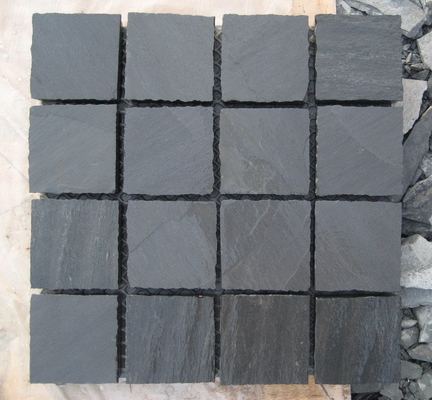 China Black Riven Slate Flagstone Patio Stones Charcoal Slate Paving Stone Exterior Flagstone Driveway supplier