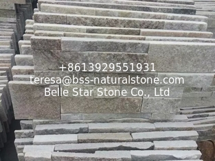 China Golden Wooden Vein Quartzite Thin Stone Veneer,Natural Quartz Culture Stone,S cut Stone Cladding supplier