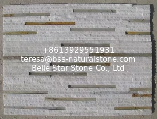 China White Quartzite Rusty Slate Waterfall Shape Culture Stone,Natural Retaining Wall Stone Panel supplier