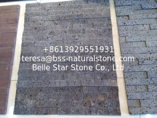 China Dark Grey Basalt Culture Stone,Volcanic Rocks Stacked Stone Panel,Outdoor Stone Veneer for Wall supplier