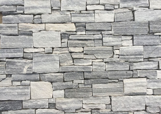 China Cloudy Grey Quartzite Z Stone Cladding,Natural Thick Culture Stone Veneer, Z Cut Stacked Stone supplier