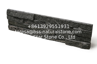 China Dark Grey Granite Stone Veneer,Outdoor Rough Face Granite Stacked Stone,Indoor Stone Wall Panel supplier
