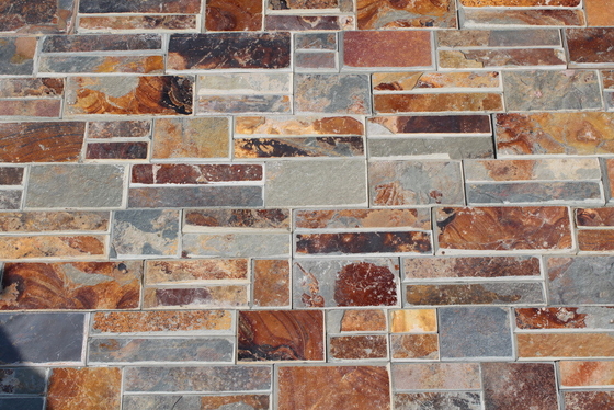China Rusty Split Face Slate Stacked Stone,Beveled Edges Multicolor Culture Stone,Outdoor Ledger Panels supplier