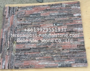China Peach Rough Face Quartzite Stone Cladding,Outdoor Wall Stacked Stone,Indoor Culture Stone Wall supplier
