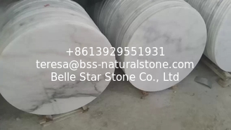 China Guangxi White Marble Round Table Tops,China Carrara White Marble Counter Tops,China White Marble Table,White Marble Top supplier