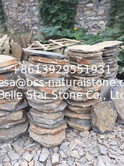 China Multicolor Slate Stepping Stones,Rusty Slate Round Garden Pavers,Natural Stone Pavement for Landscaping supplier