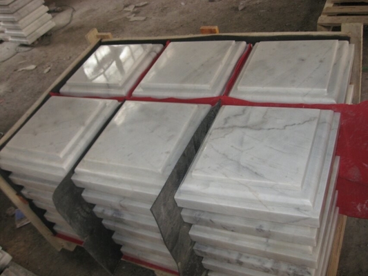 China China White Marble Wall Coping, Guangxi White Marble Pillar Cap, China Carrara Marble Pier Cap,Column Top supplier