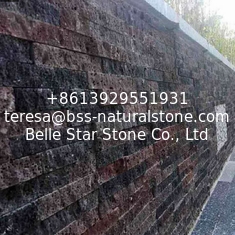 China Red Mixed Black Lava Stacked Stone Cladding,Basalt Culture Stone Veneer,Volcany Stone Wall Panel,Lava Ledgestone supplier