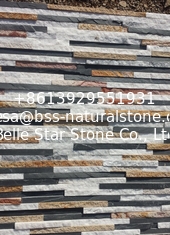 China Quartzite Slate Sandstone Waterfall Shape Ledgestone,Mini Stacked Stone,Multicolor Thin Stone Veneer supplier