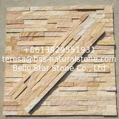 China Yellow Wooden Sandstone Culture Stone,Sandstone Ledger Panels,Yellow Stone Cladding,Sandstone Veneer supplier