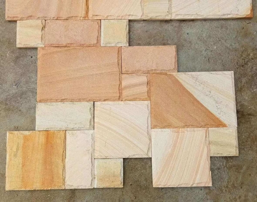 China Multicolor Sandstone Mushroom Face Wall Cladding,Sandstone Wall Tiles,Sandstone Wall Panels supplier