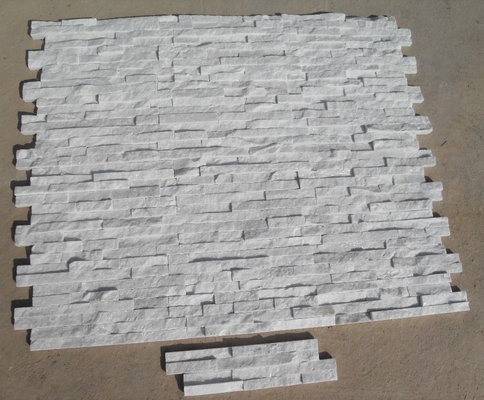 China White Quartzite Stone Cladding Panel Ledgestone Culture Stone Veneer 15x60 10x40 10x36cm supplier
