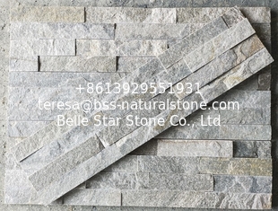 China Grey Quartzite Stacked Stone,Outdoor Culture Stone Panel,Indoor Thin Stone Veneer,Real Ledgestone supplier