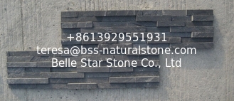 China Black Slate 3D Z Clad Ledge Stone Veneer 15x35cm Culture Stacked Stone Cladding Stone Pane supplier