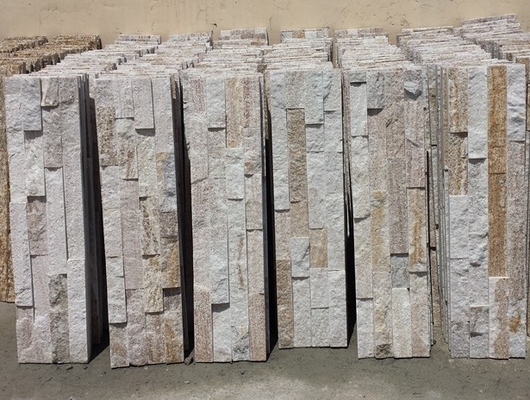 China Wood Grain Quartzite Stone Veneer,Quartzite Stacked Stone,Real Stone Cladding,Shinning Culture Stone,Stone Panels supplier
