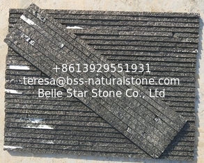 China Black Galaxy Granite Waterfall Shape Ledgestone,Granite Mini Stacked Stone,Black Galaxy Stone Veneer,Natural Stone Panel supplier