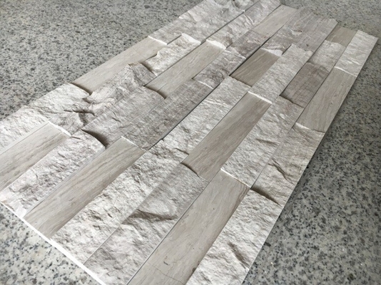 China White Wooden Marble Stacked Stone,China Serpeggiante Marble Culture Stone,Chenille White Stone Cladding,Zclad Panel supplier