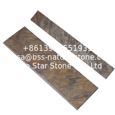 China Chinese Multicolor Slate Stairs &amp; Risers,Natural Cleft Rusty Slate Steps,Slate Stone Stairs with Bullnose supplier