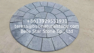 China Black Quartzite Circle,Round Pavers,Plaza Paving Stone,Medallion Patio Stones,Yard Walkway supplier