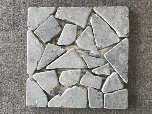 China Blue Limestone Gravels on Net,Meshed Flagstone,Grey Walkway,Flagstone Pavers,Wall Tiles supplier