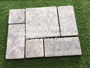 China Tumbled Blue Limestone Tiles,Light Grey Patio Stones,Walkway Pavers,Stone Floor Tiles supplier
