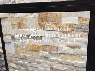 China New Oyster Quartzite Ledgestone,Beige Stacked Stone,Split Stone Panels,Natural Stone Cladding supplier