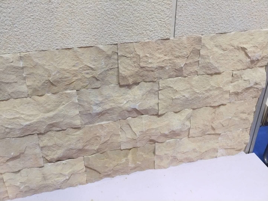 China Cream Limestone Mushroom Wall Stone,Pillar Wall Tiles,Mushroom Stone Cladding supplier